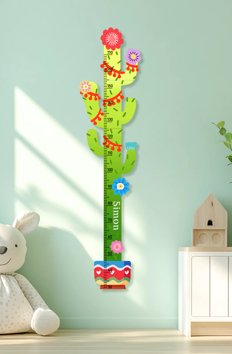 Personalized Cactus Wooden Growth Chart for Kids - Image 5