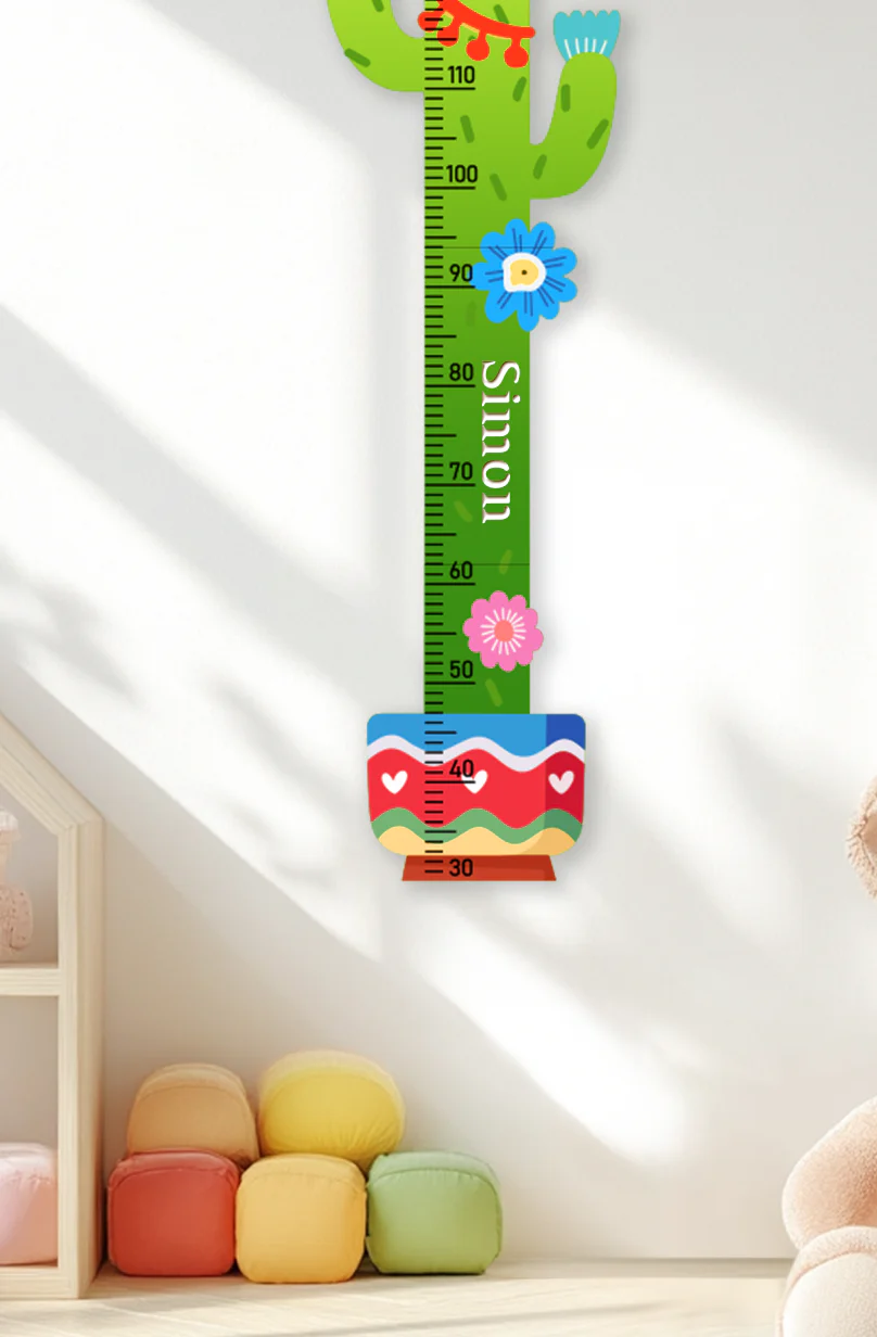 Personalized Cactus Wooden Growth Chart for Kids - Image 7