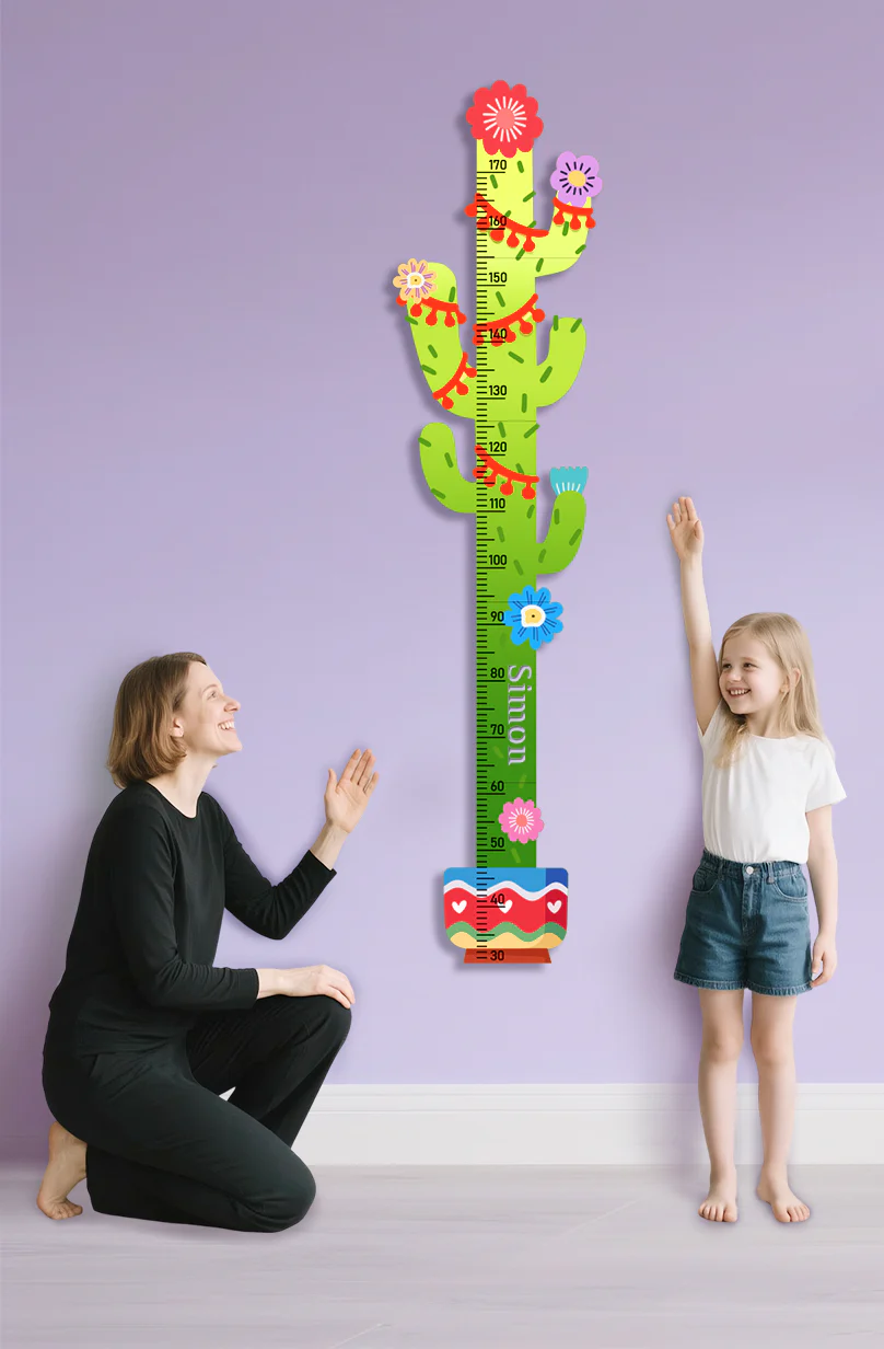 Personalized Cactus Wooden Growth Chart for Kids - Image 8