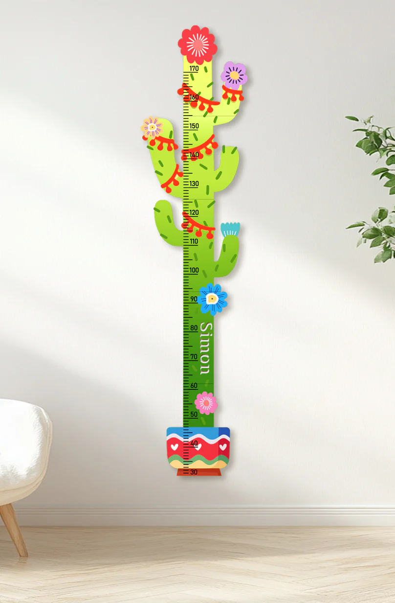 Personalized Cactus Wooden Growth Chart for Kids - Image 9