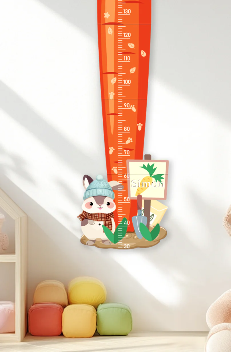 Personalized Carrot Bunny Wooden Growth Chart for Kids - Image 6
