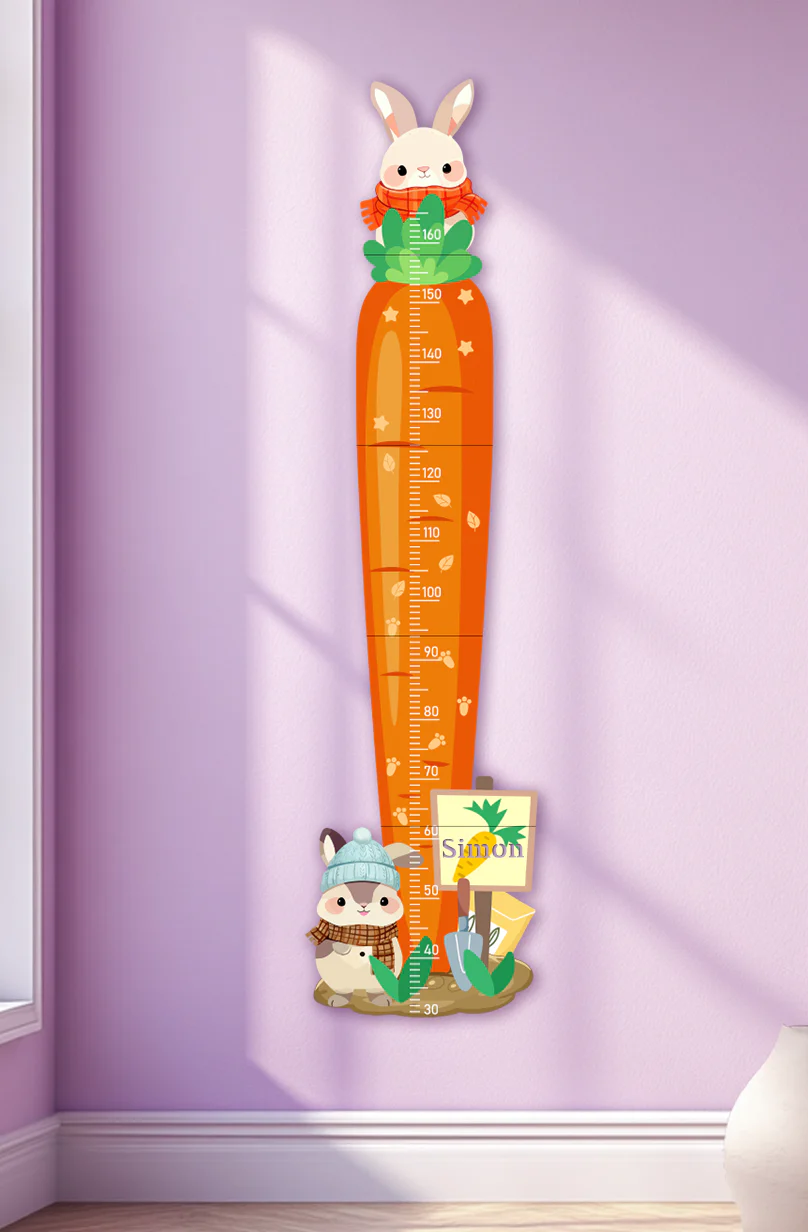 Personalized Carrot Bunny Wooden Growth Chart for Kids - Image 8