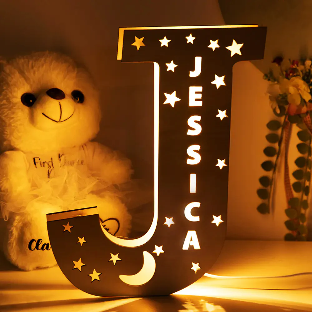 Personalized Wooden Alphabet Night Light With Name