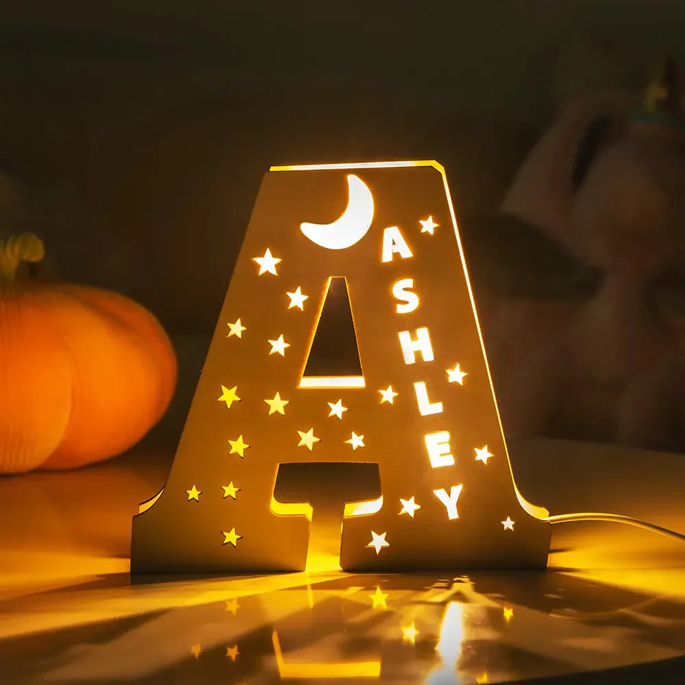 Personalized Wooden Alphabet Night Light With Name - Image 3