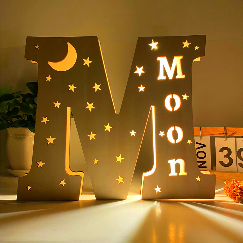 Personalized Wooden Alphabet Night Light With Name - Image 6