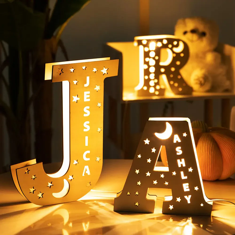 Personalized Wooden Alphabet Night Light With Name - Image 7