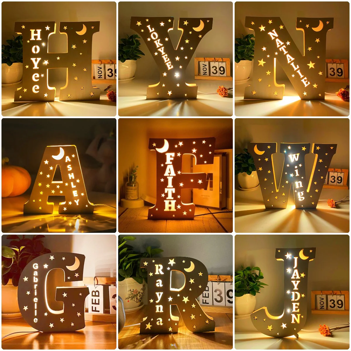 Personalized Wooden Alphabet Night Light With Name - Image 8
