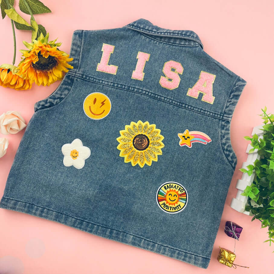 Personalized Children's Patch Denim Vest - Image 4