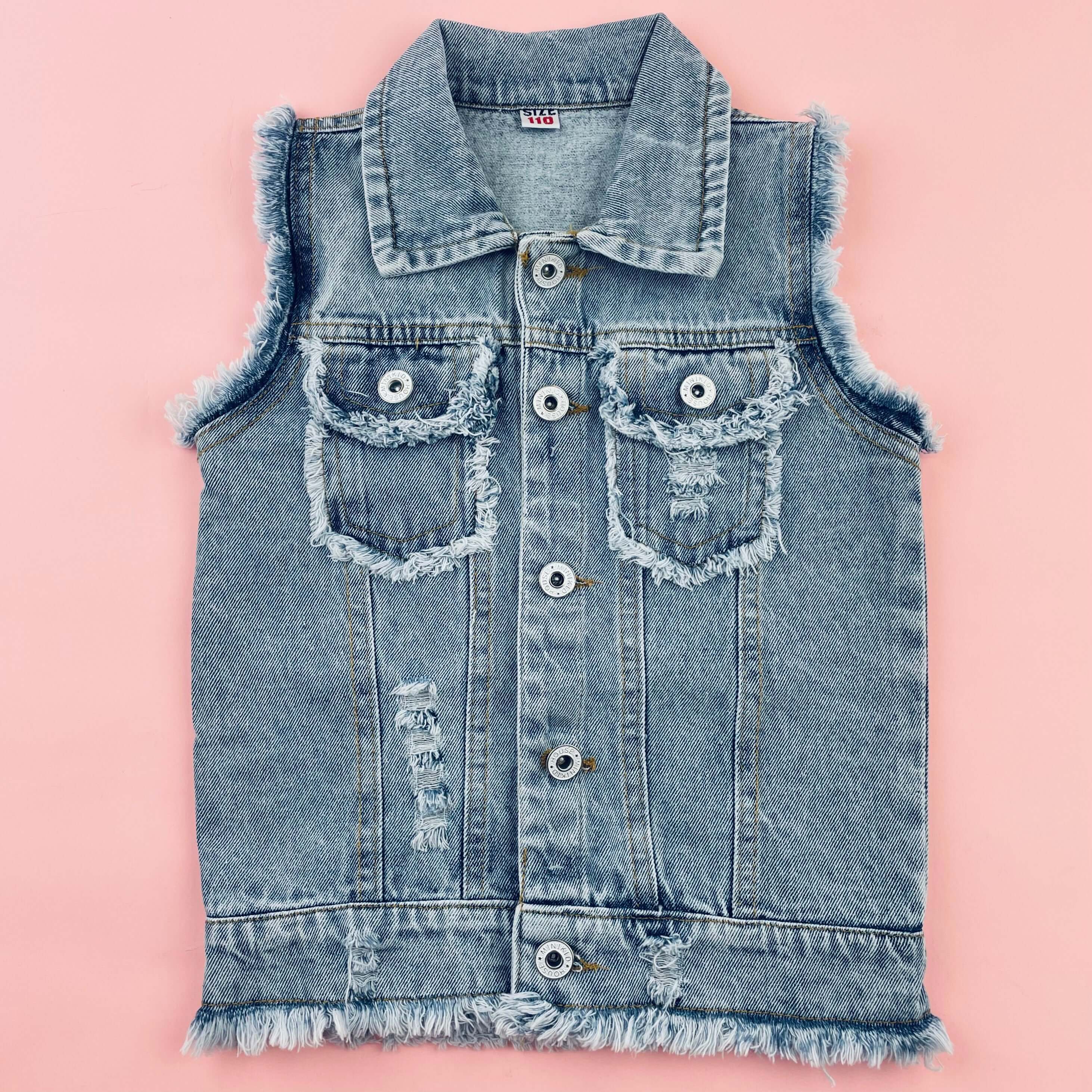 Personalized Children Patch Denim Vest - Image 4