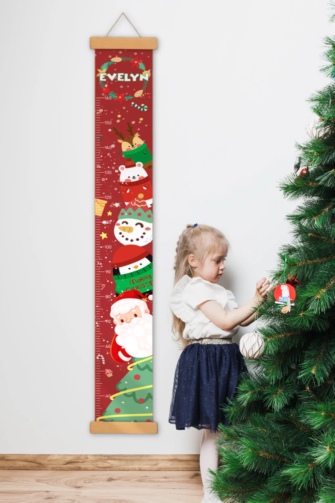 Personalized Christmas Hanging Canvas Height Ruler - Image 2