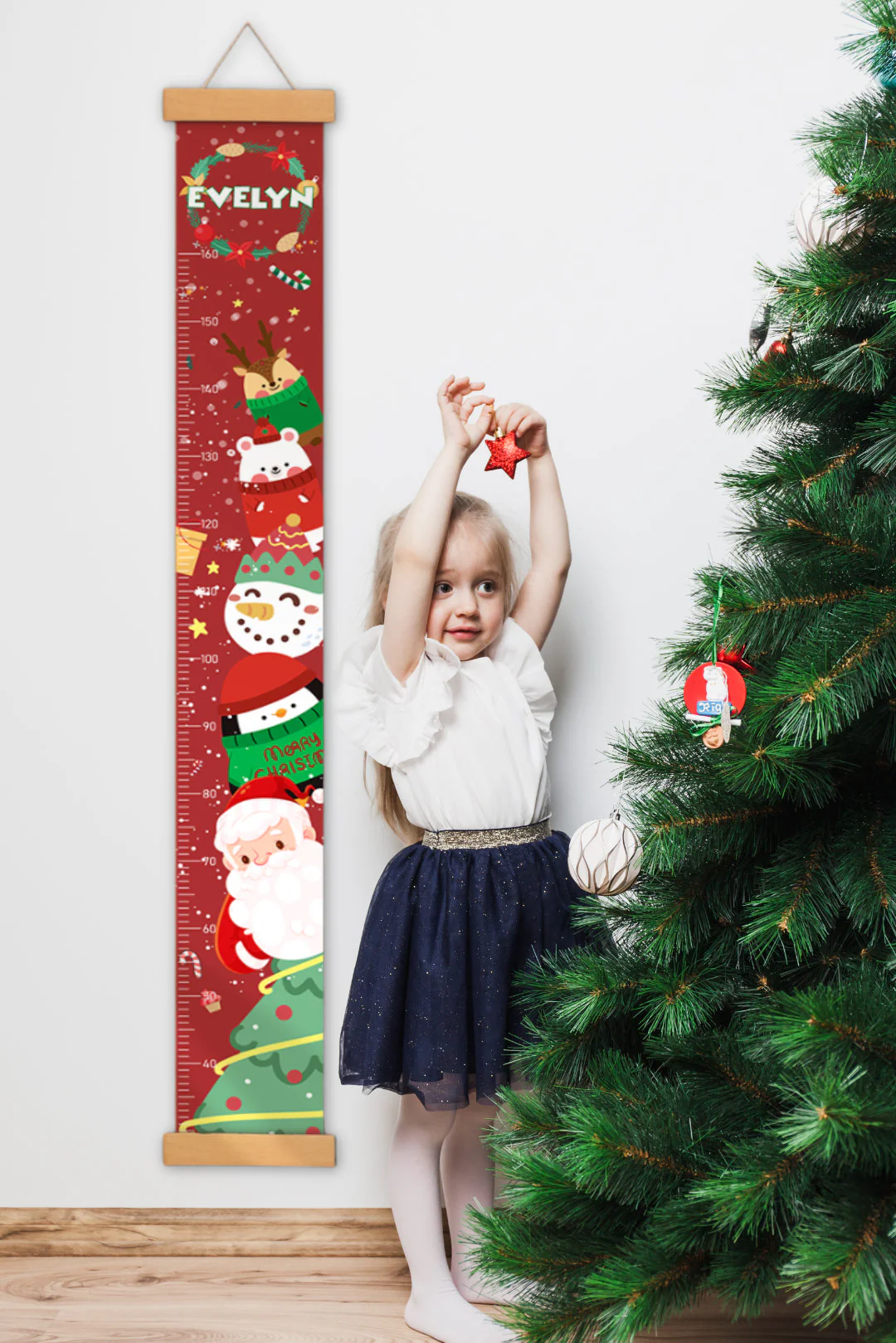 Personalized Christmas Hanging Canvas Height Ruler - Image 3