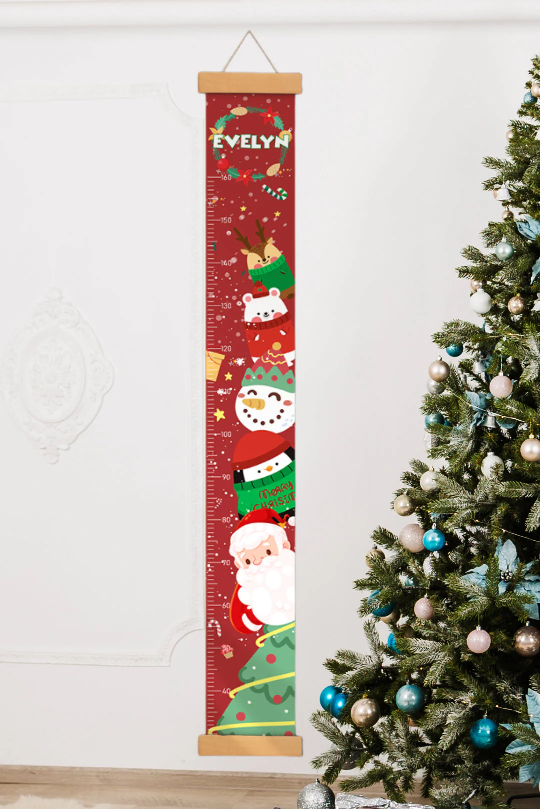 Personalized Christmas Hanging Canvas Height Ruler - Image 4