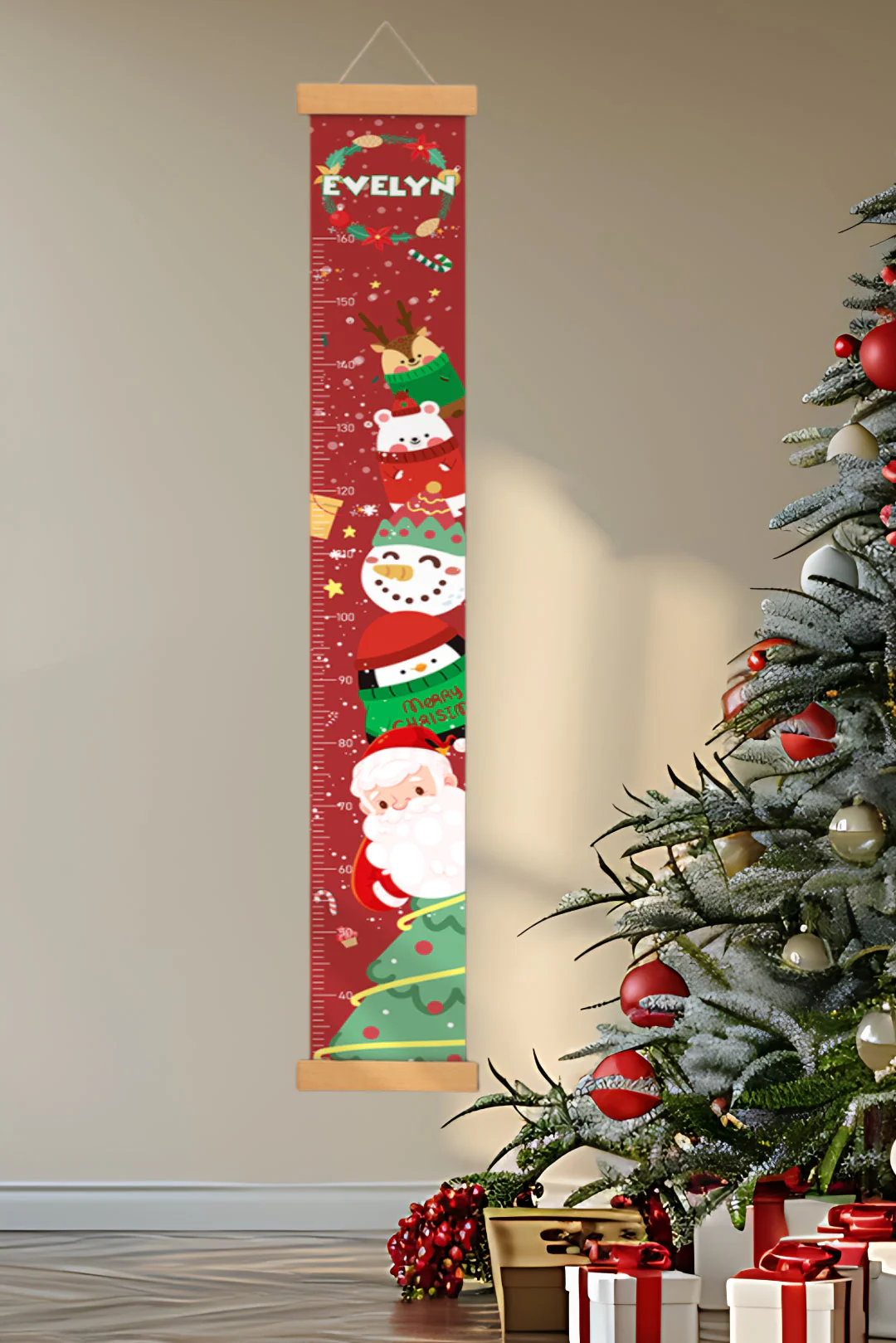 Personalized Christmas Hanging Canvas Height Ruler - Image 6