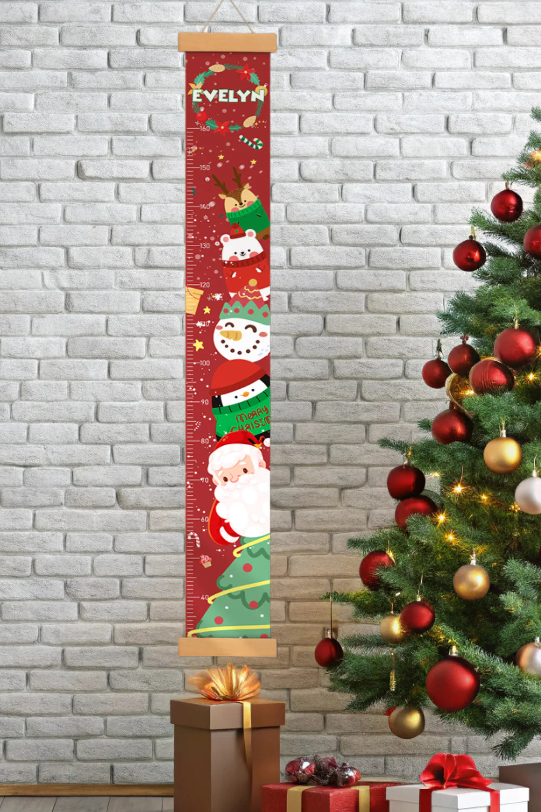 Personalized Christmas Hanging Canvas Height Ruler - Image 7