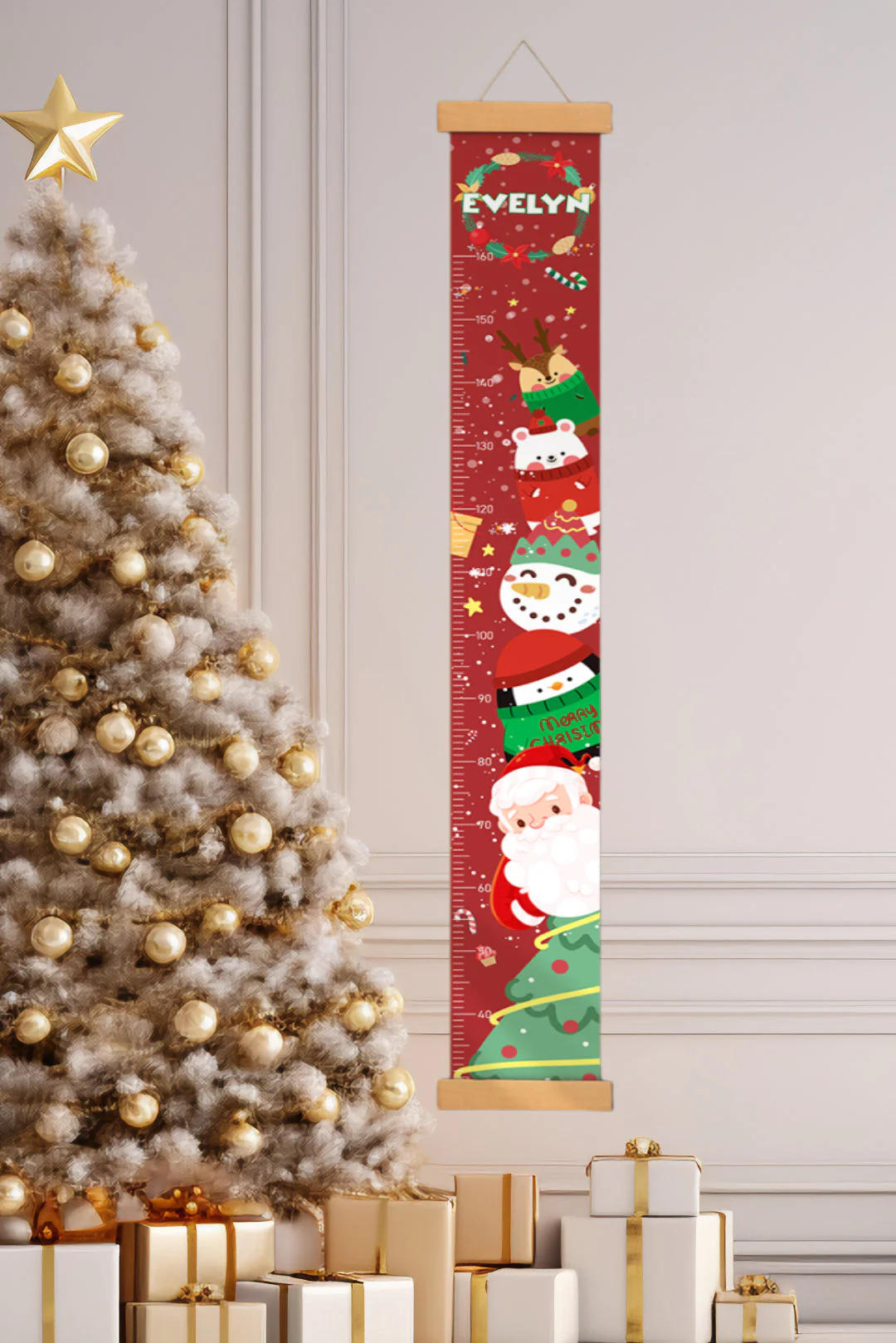 Personalized Christmas Hanging Canvas Height Ruler - Image 8