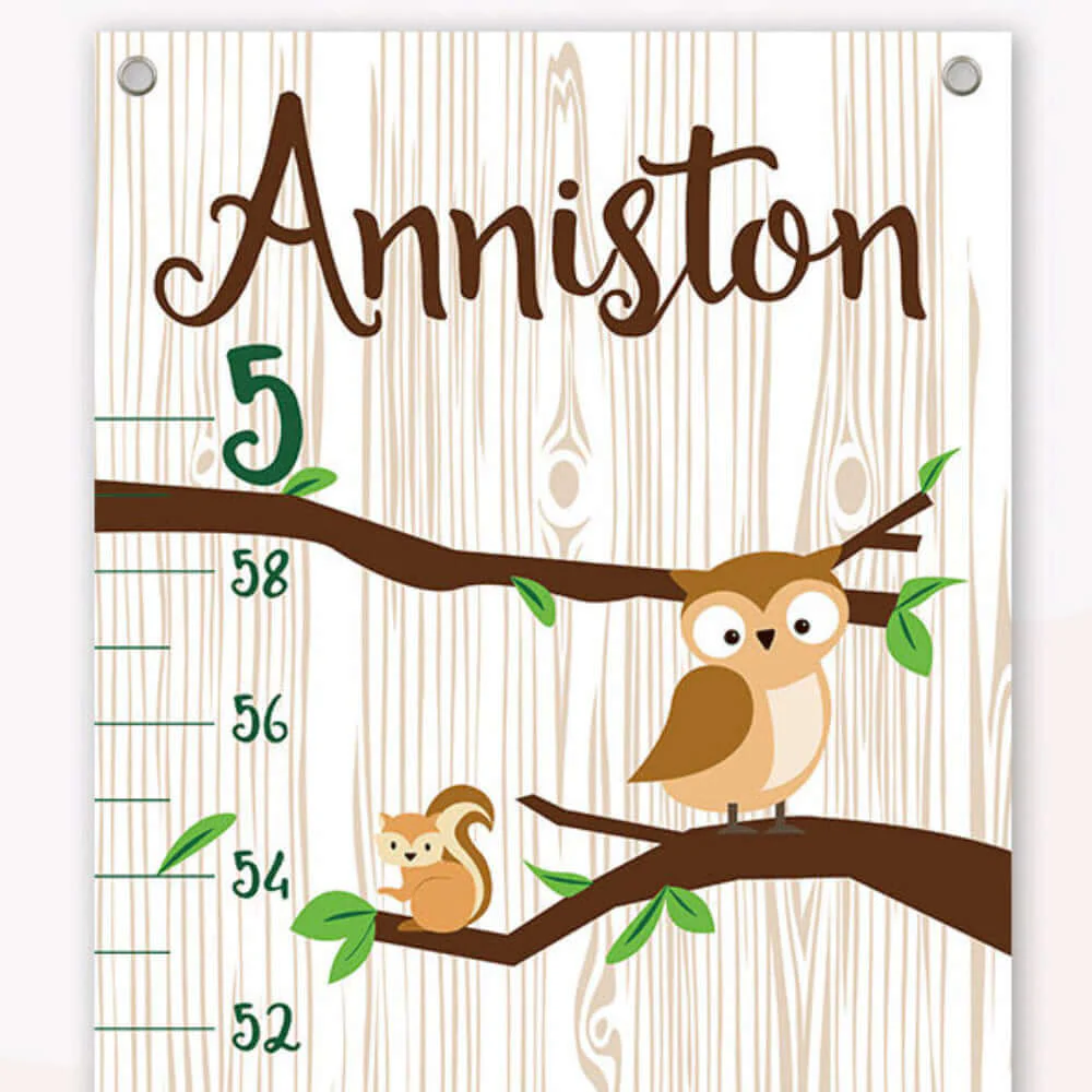 Personalized Forest Animals Hanging Canvas Height Ruler - Image 4