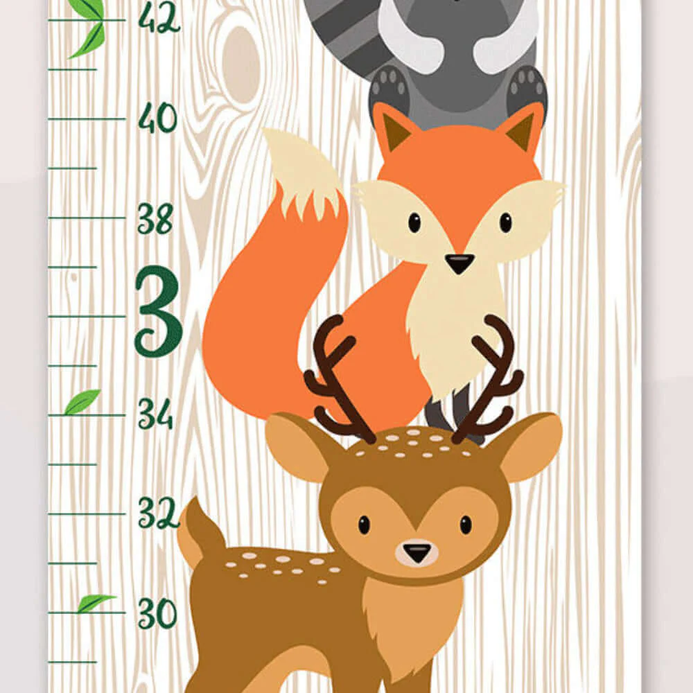 Personalized Forest Animals Hanging Canvas Height Ruler - Image 5