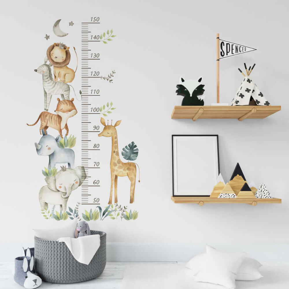 Cute Animals Growth Chart Wall Stickers - Image 5