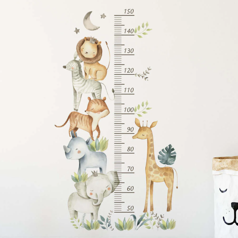 Cute Animals Growth Chart Wall Stickers - Image 6