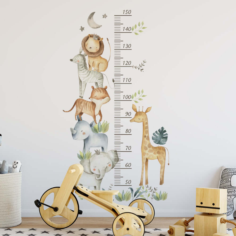 Cute Animals Growth Chart Wall Stickers - Image 7