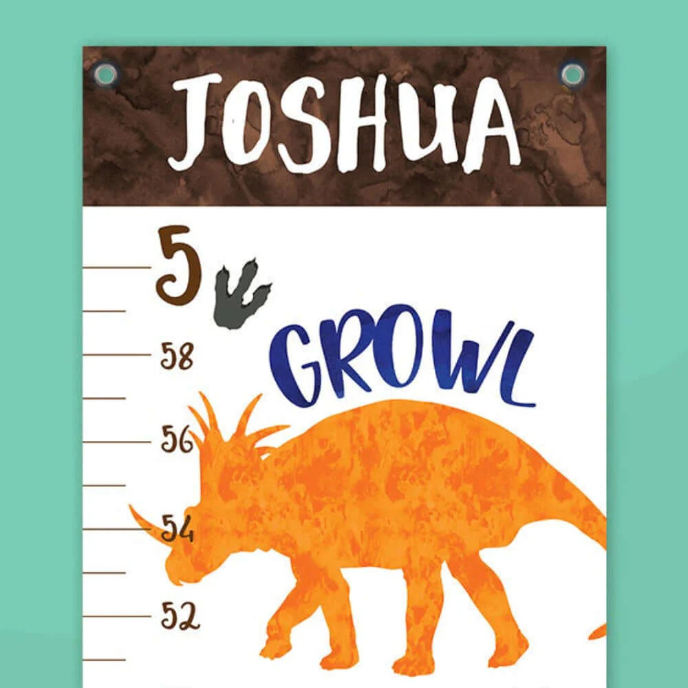 Personalized Dinosaur Hanging Canvas Height Ruler - Image 3