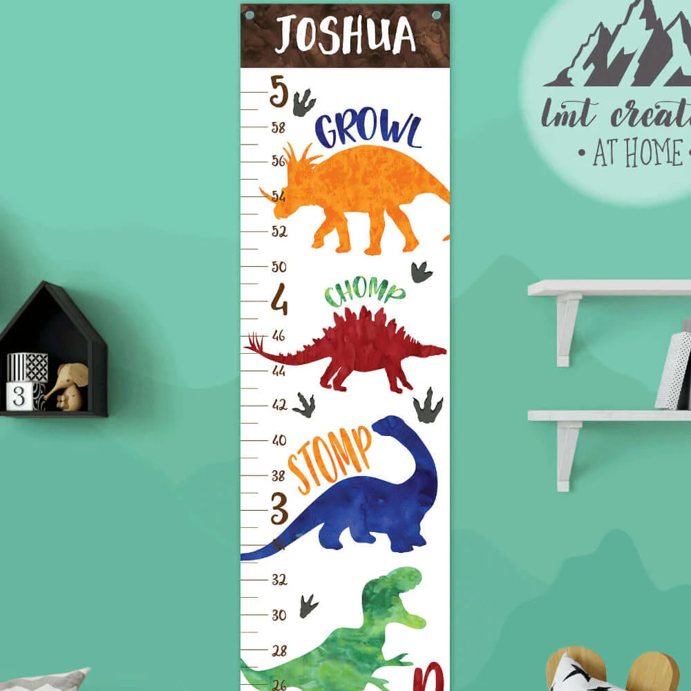 Personalized Dinosaur Hanging Canvas Height Ruler - Image 5