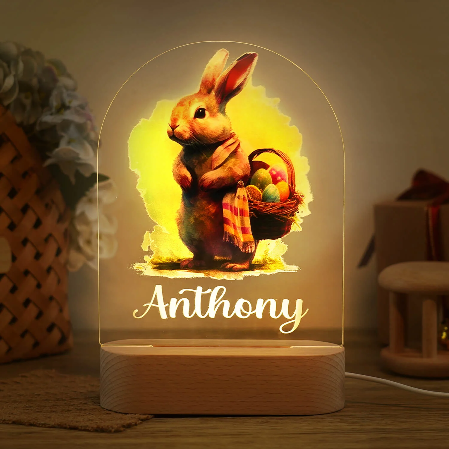 Personalized Easter Bunny Name Night Light - Image 3