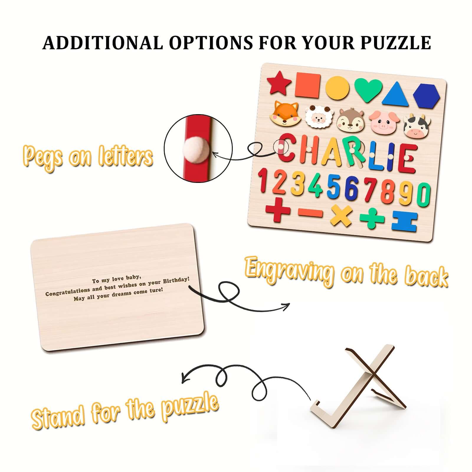 Personalized Educational Wooden Name Puzzle - Image 10