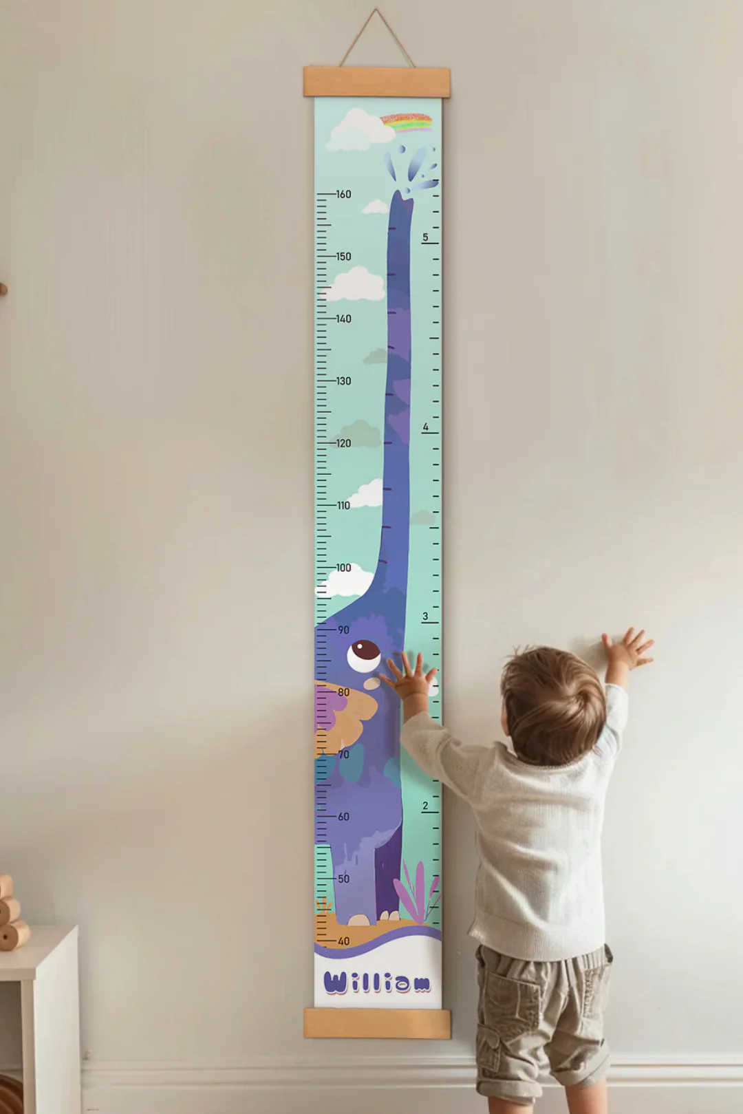 Personalized Elephant Growth Hanging Canvas Height Ruler - Image 6