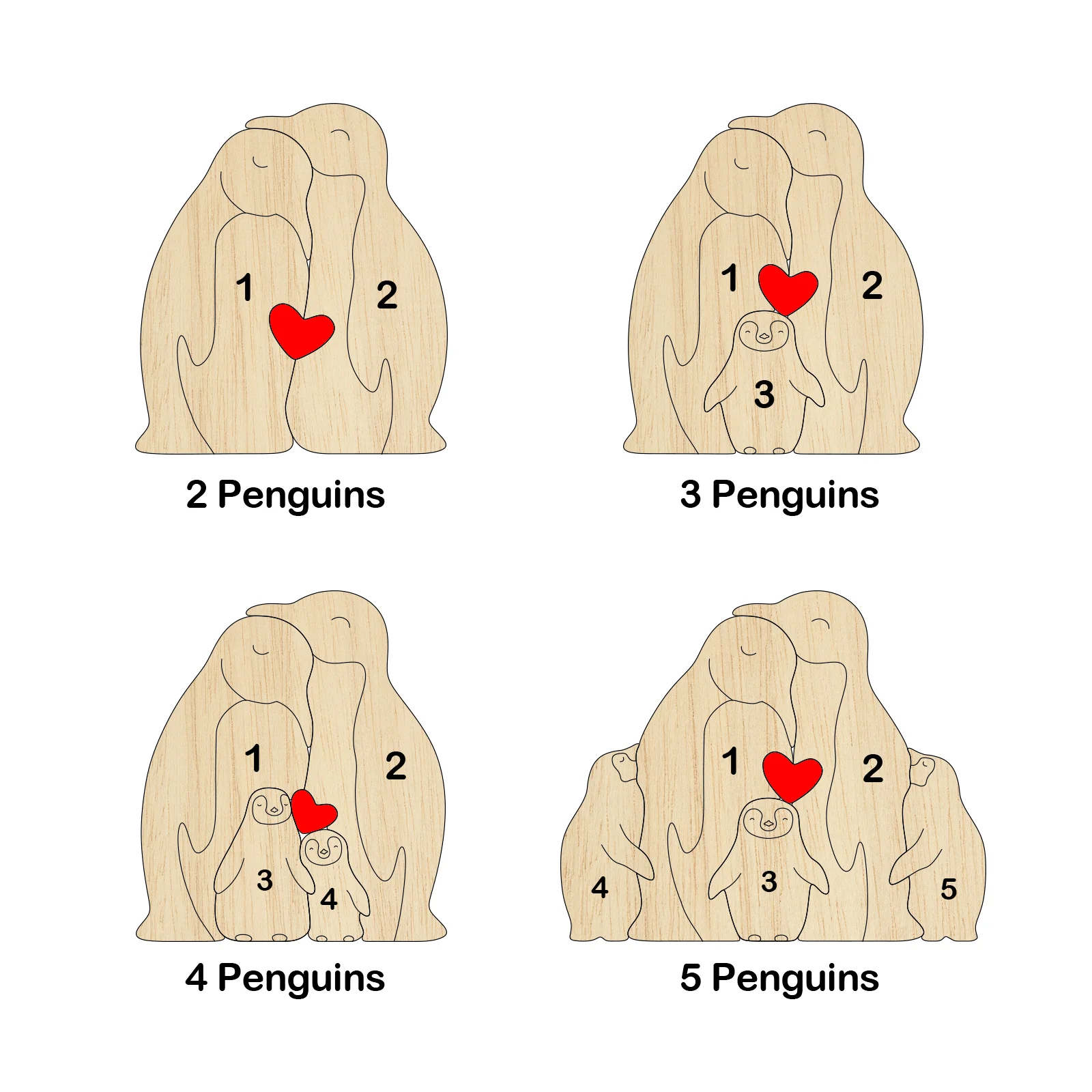 Personalized Family Name Puzzle Decor - Penguins - Image 2