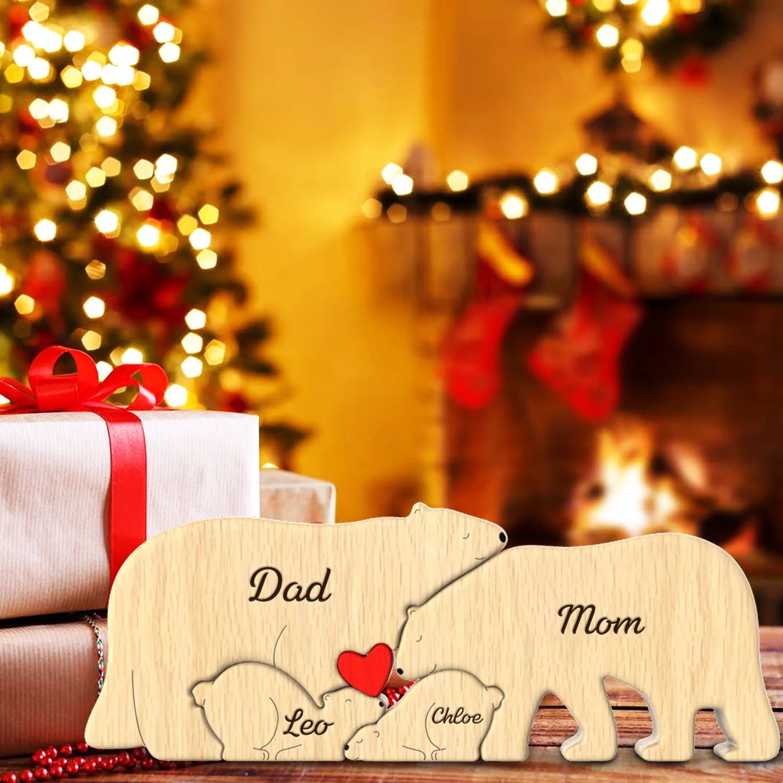 Personalized Family Name Puzzle Decor - Polar Bears - Image 3