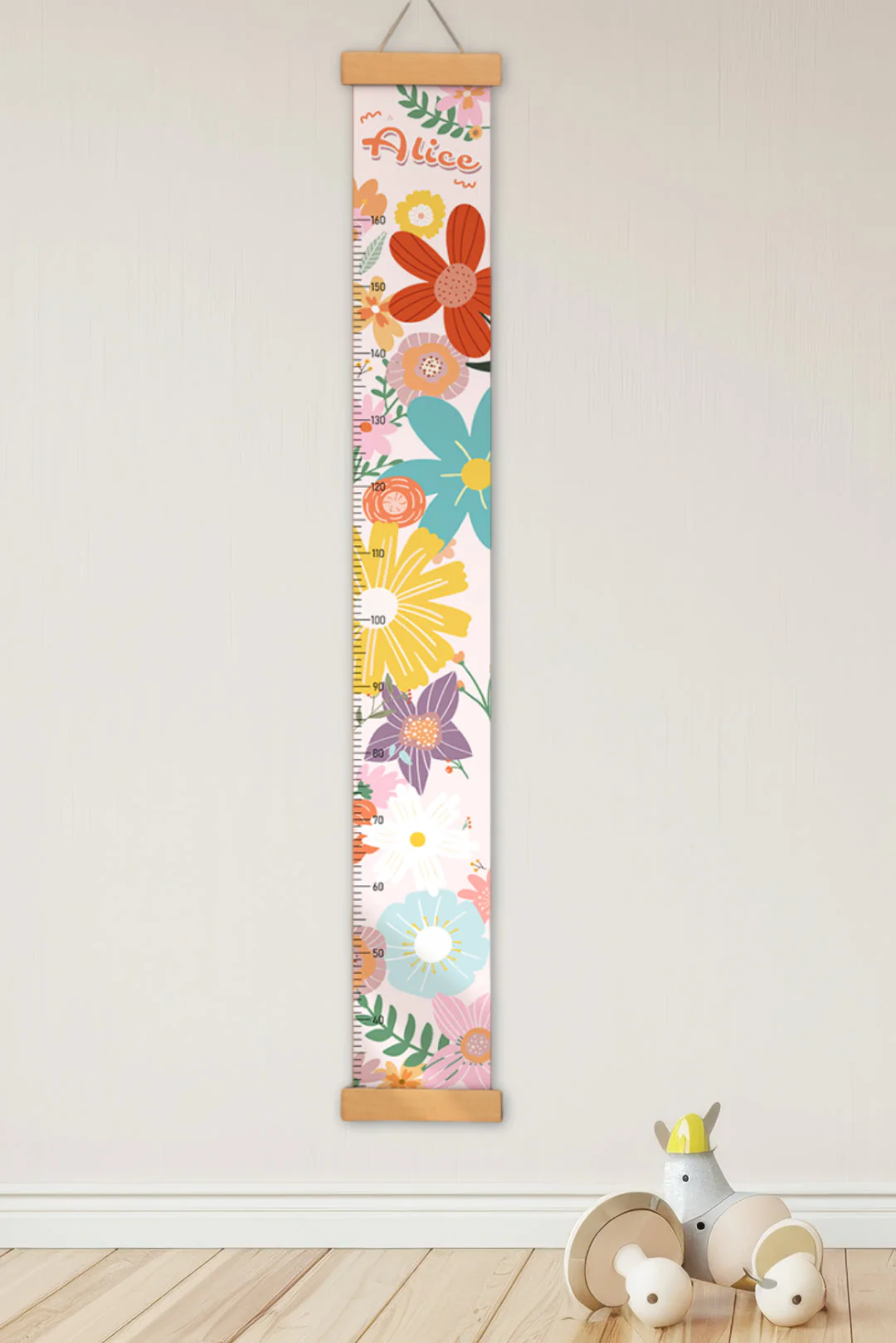 Personalized Flowers Hanging Canvas Height Ruler - Image 3
