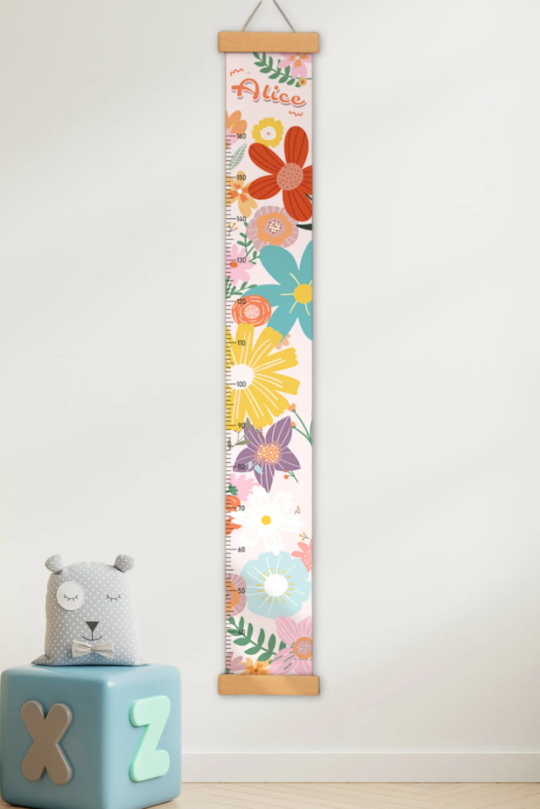 Personalized Flowers Hanging Canvas Height Ruler - Image 5