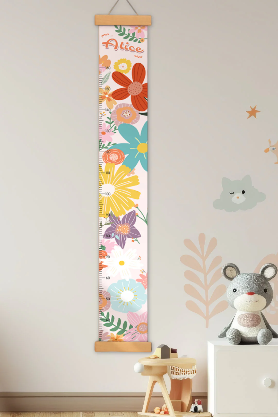 Personalized Flowers Hanging Canvas Height Ruler - Image 6