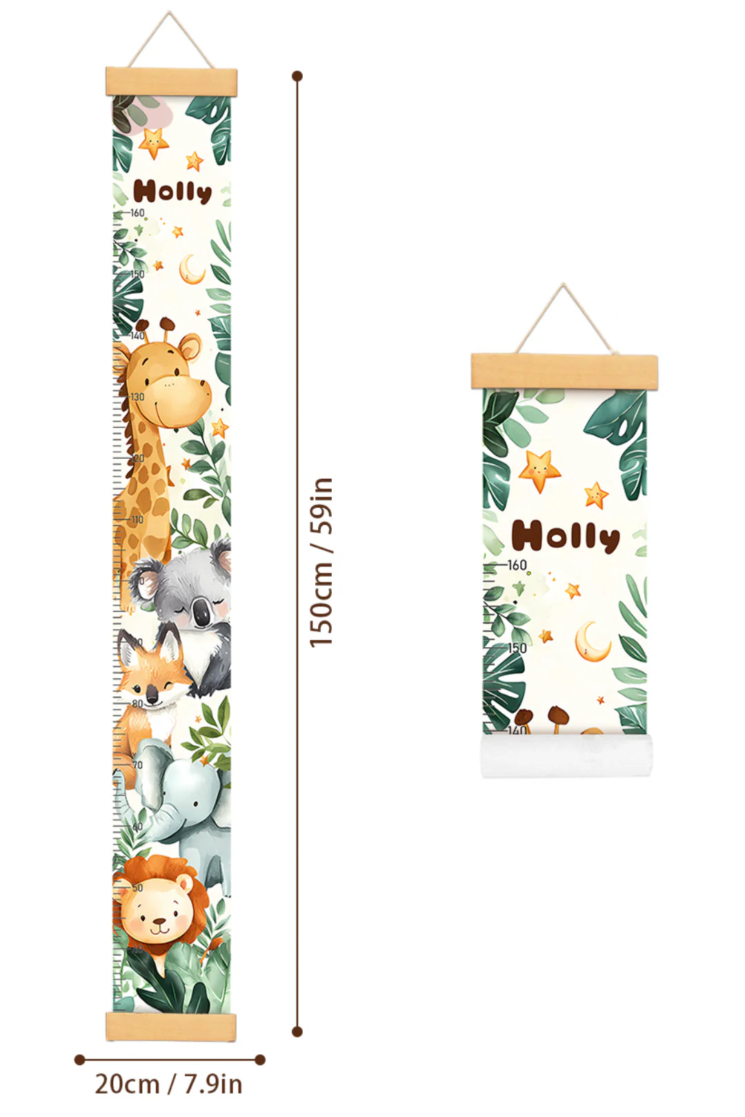 Personalized Forest Theme Hanging Canvas Height Ruler - Image 4