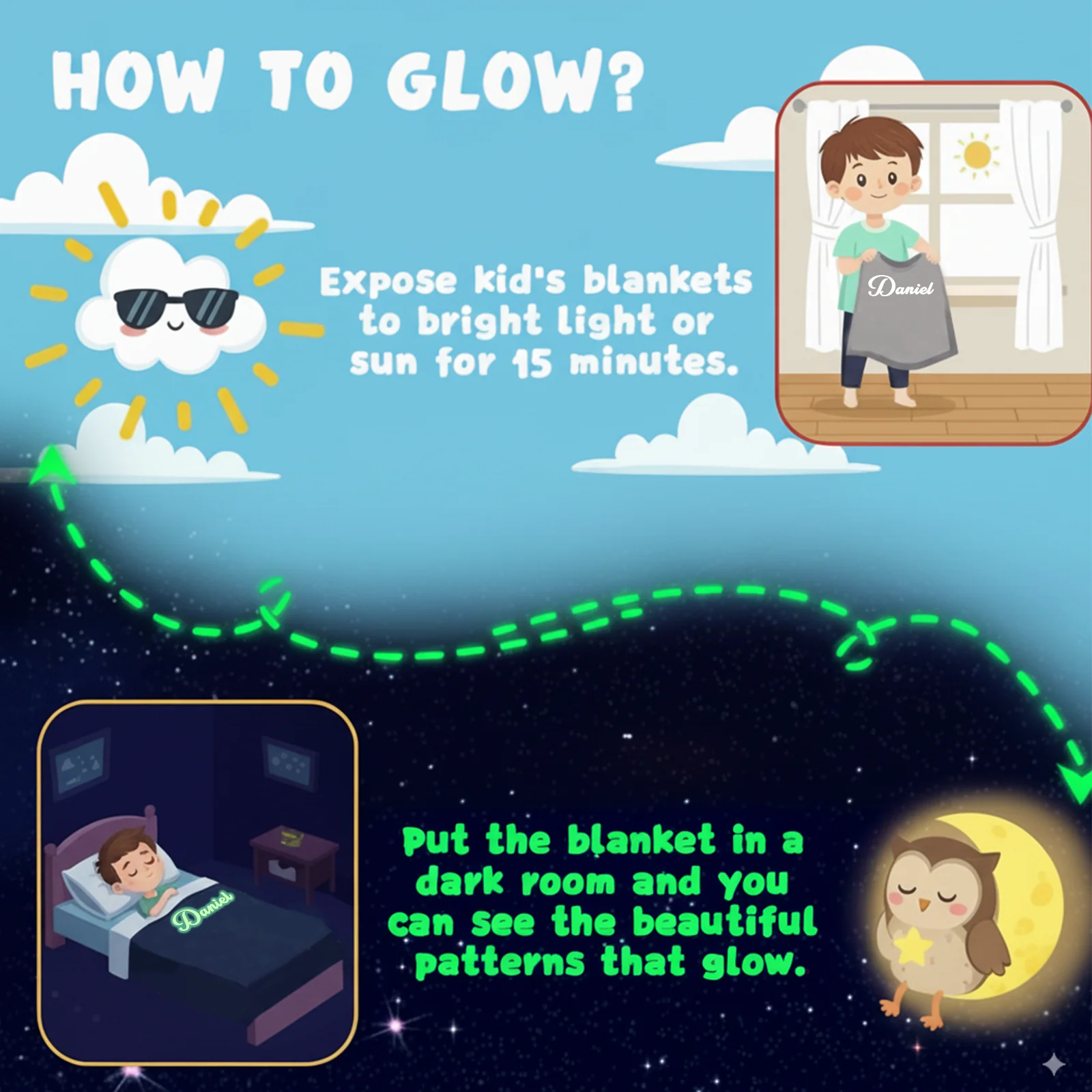 Personalized Glow in the Dark Star Blanket - Image 11
