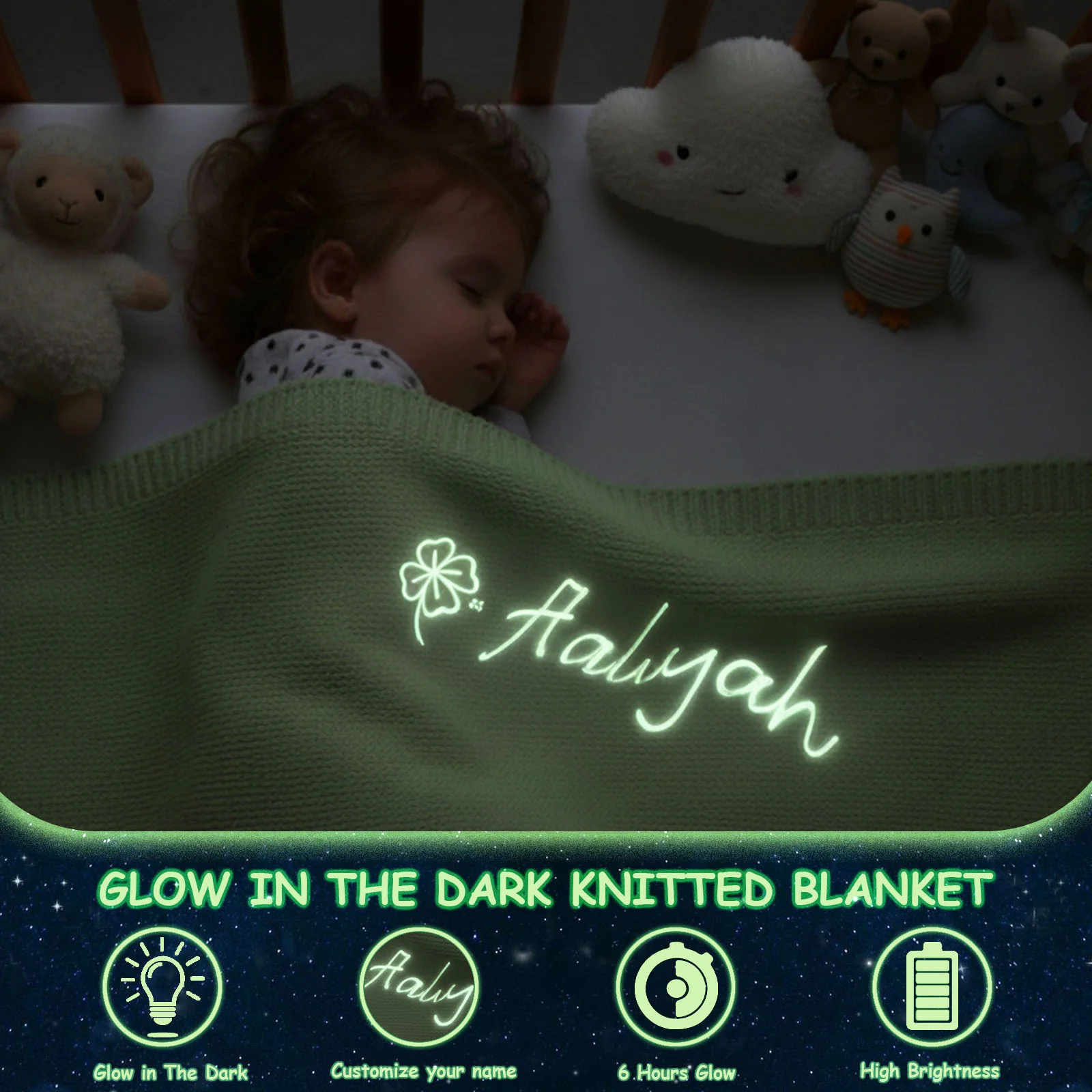 Personalized Glow in the Dark Star Blanket - Image 8