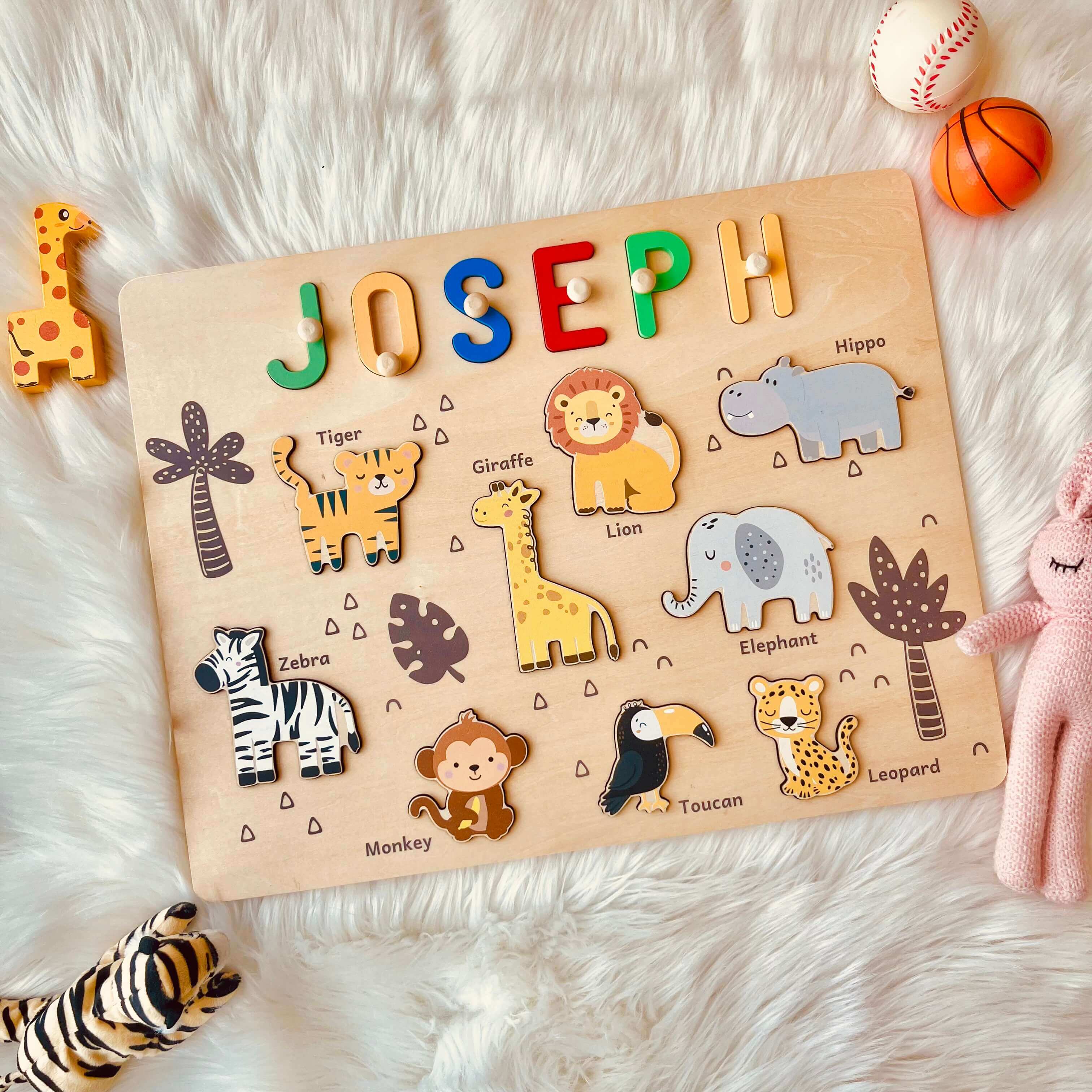 Personalized Jungle Animal Name Puzzle - Image 4