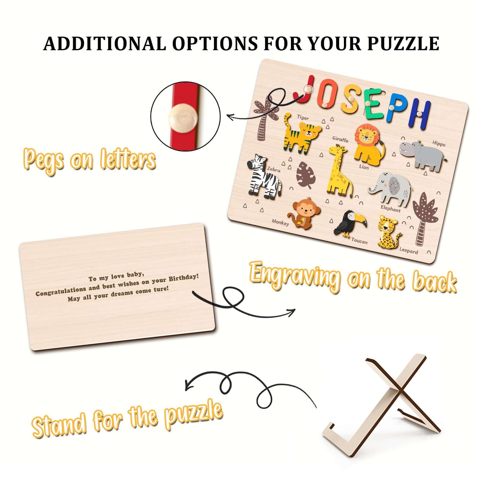 Personalized Jungle Animal Name Puzzle - Image 6
