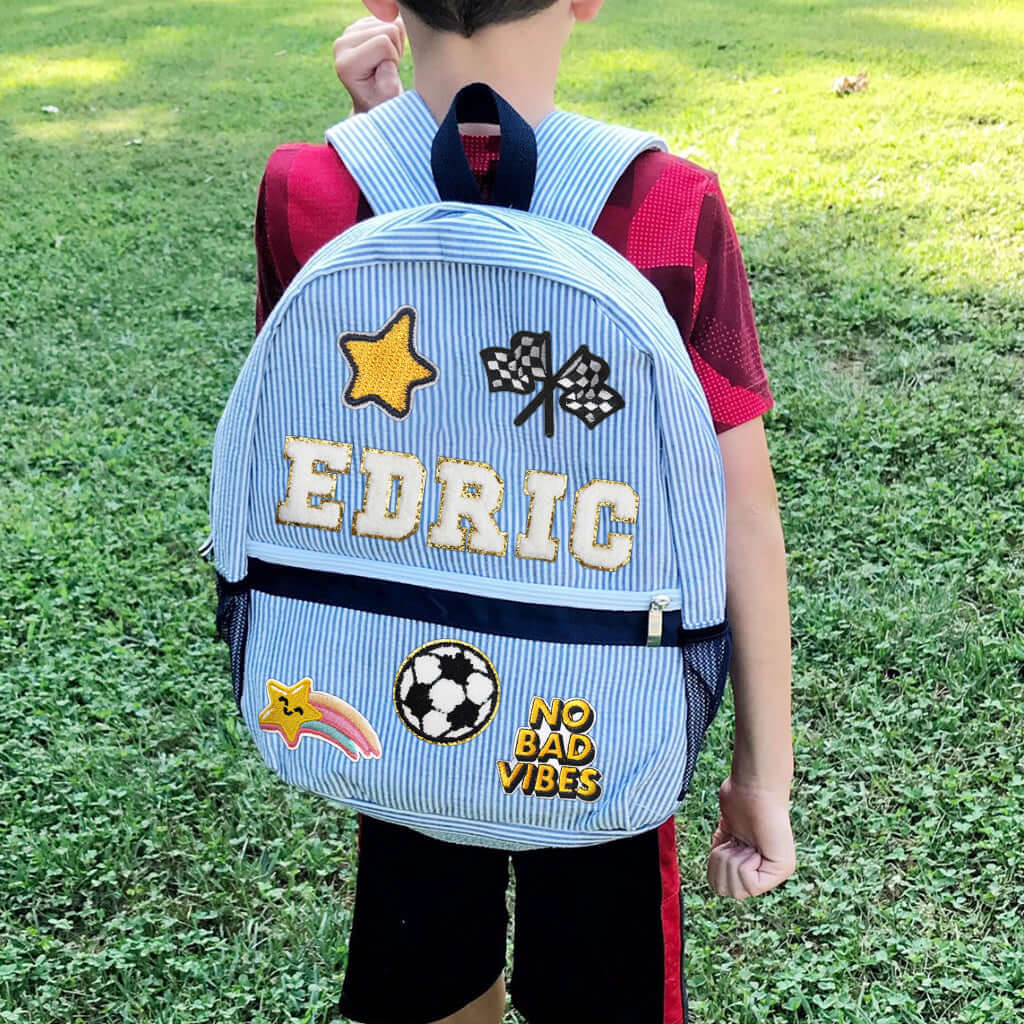 Personalized Kids Back to School Patch Backpack - Image 3