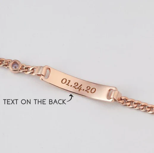 Personalized Kids Birthstone and Name Bracelet - Image 7