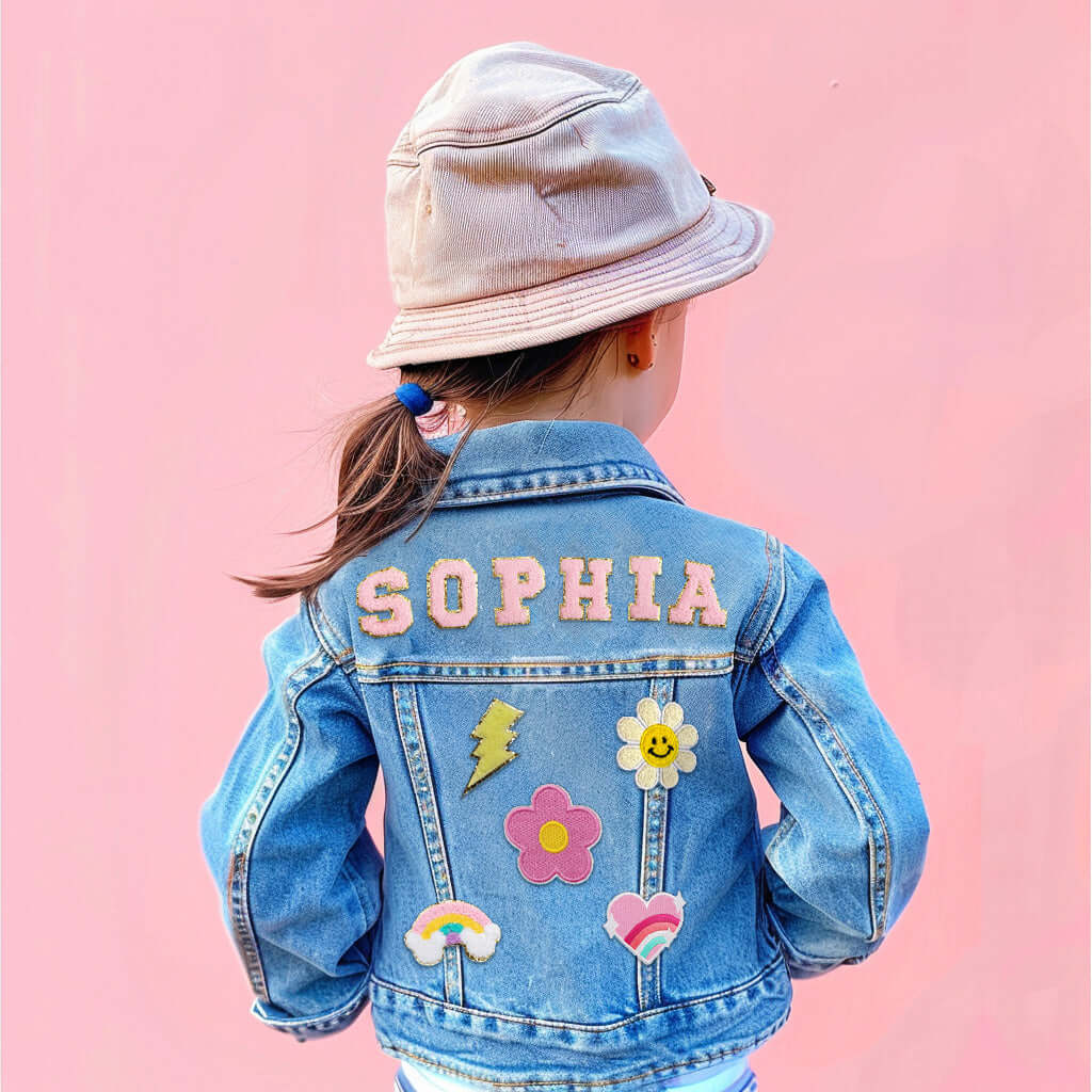Personalized Kids Name Patch Jean Jacket - Image 4