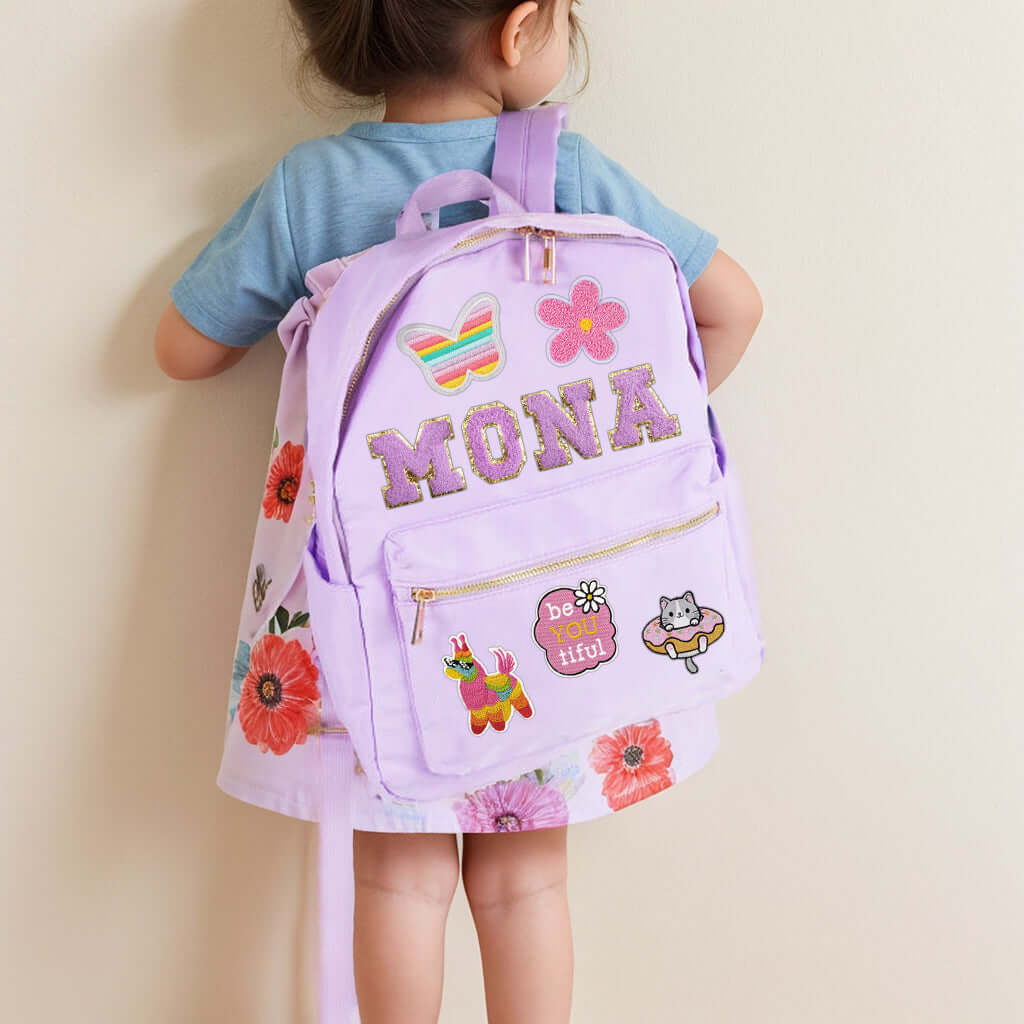 Personalized Kids Patches Nylon Backpack - Image 3