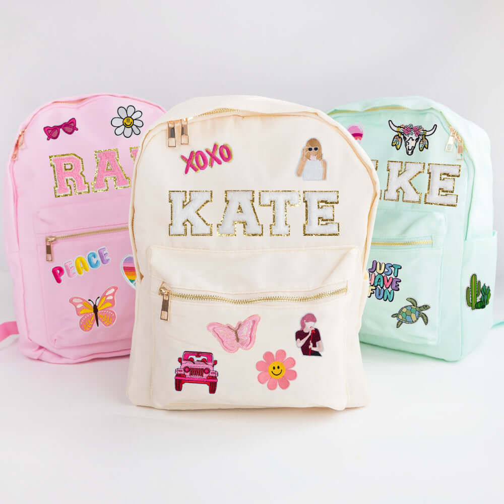 Personalized Kids Patches Nylon Backpack - Image 6