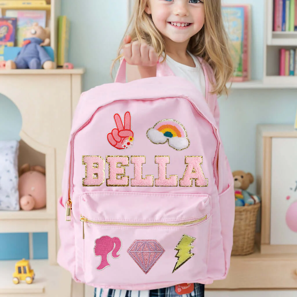 Personalized Kids Patches Nylon Backpack - Image 7