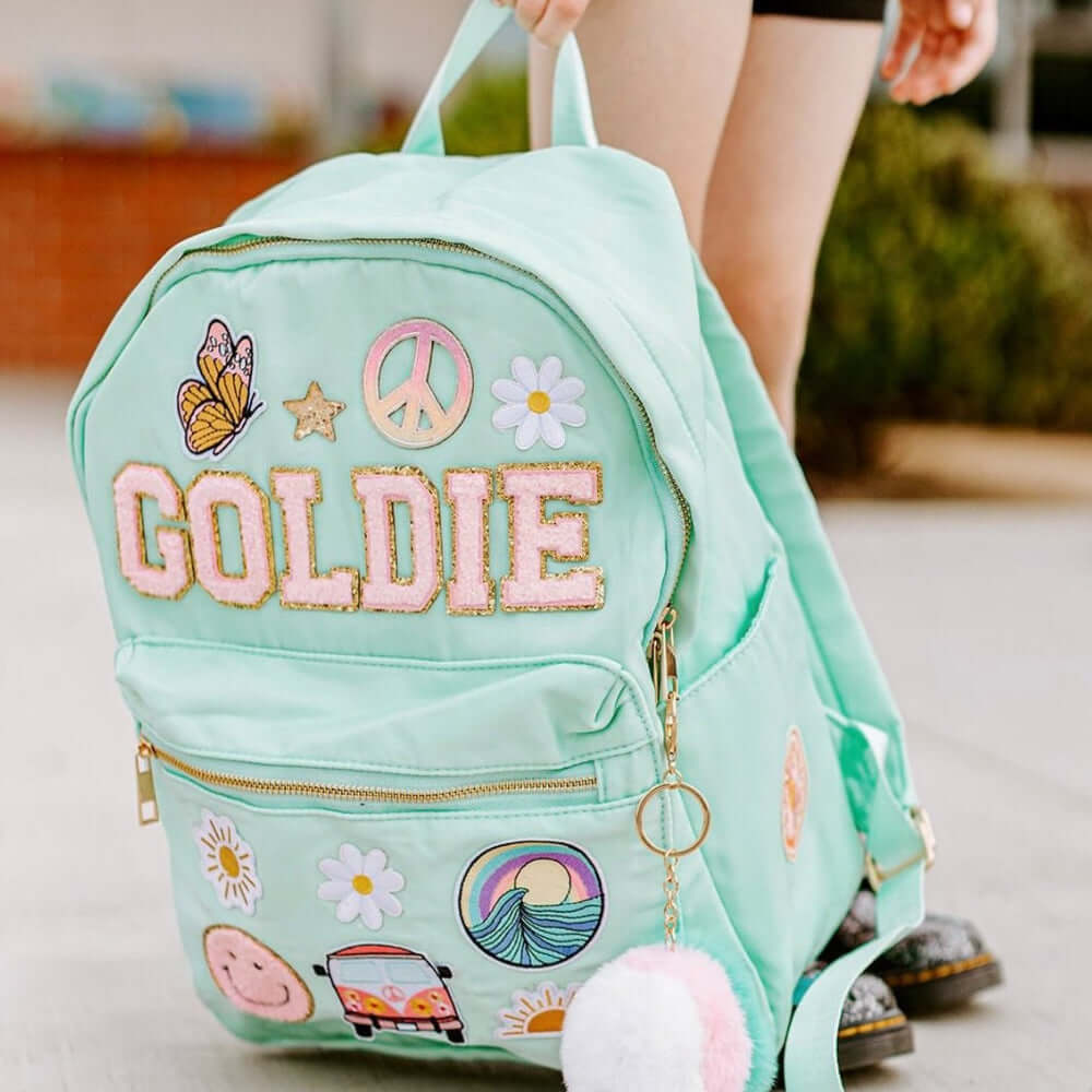 Personalized Kids Patches Nylon Backpack - Image 8