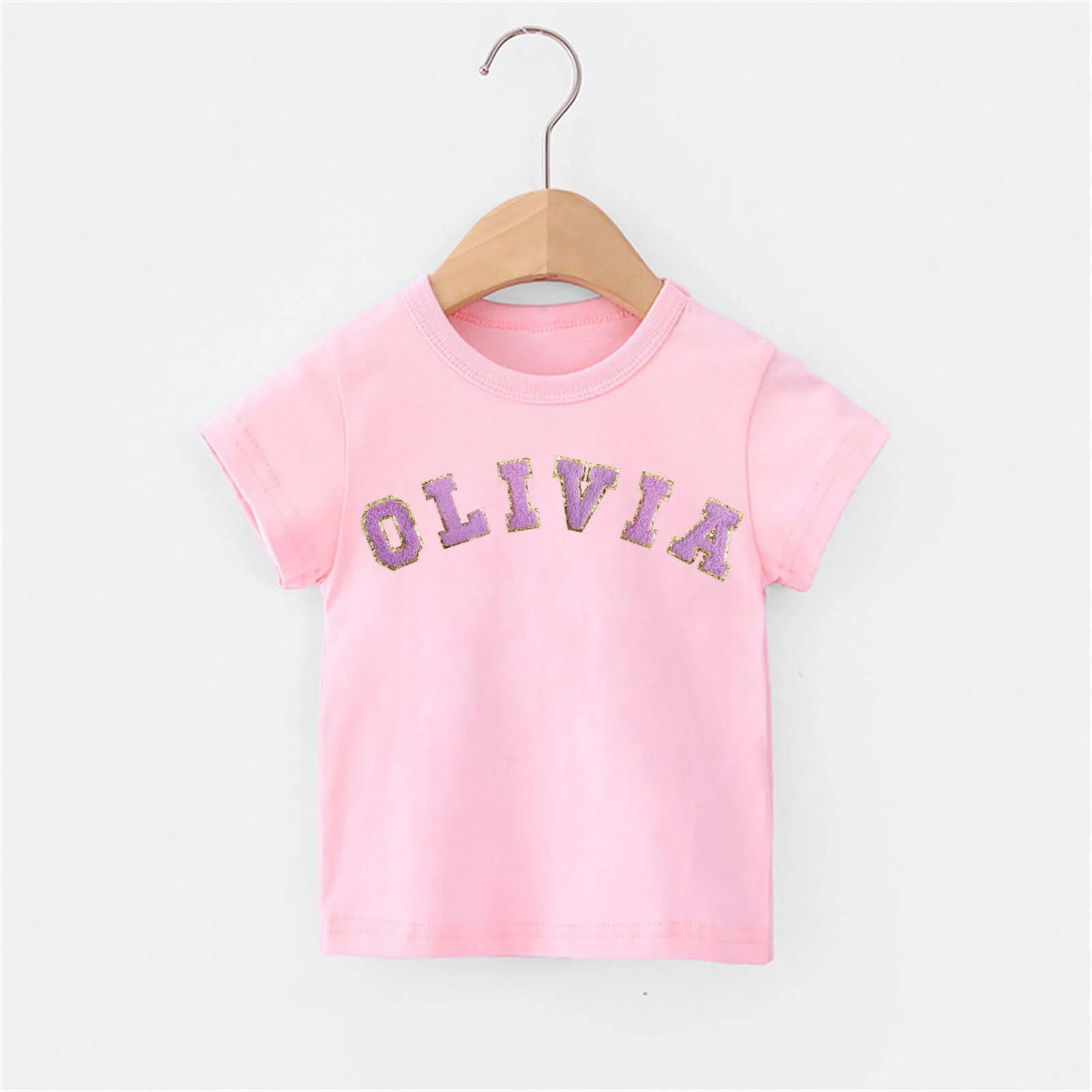 Personalized Toddler Patch Pink T-shirt - Image 4