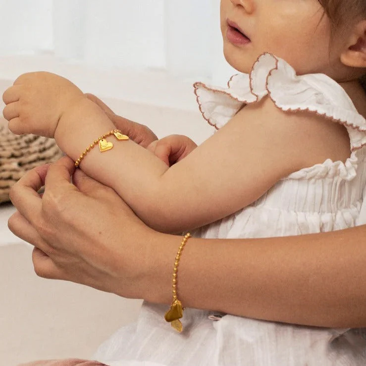 Personalized Letter Heart Charm Bracelet for Kids - Image 11
