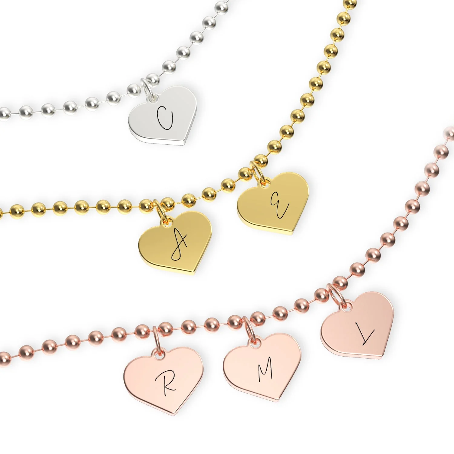 Personalized Letter Heart Charm Bracelet for Kids - Image 2
