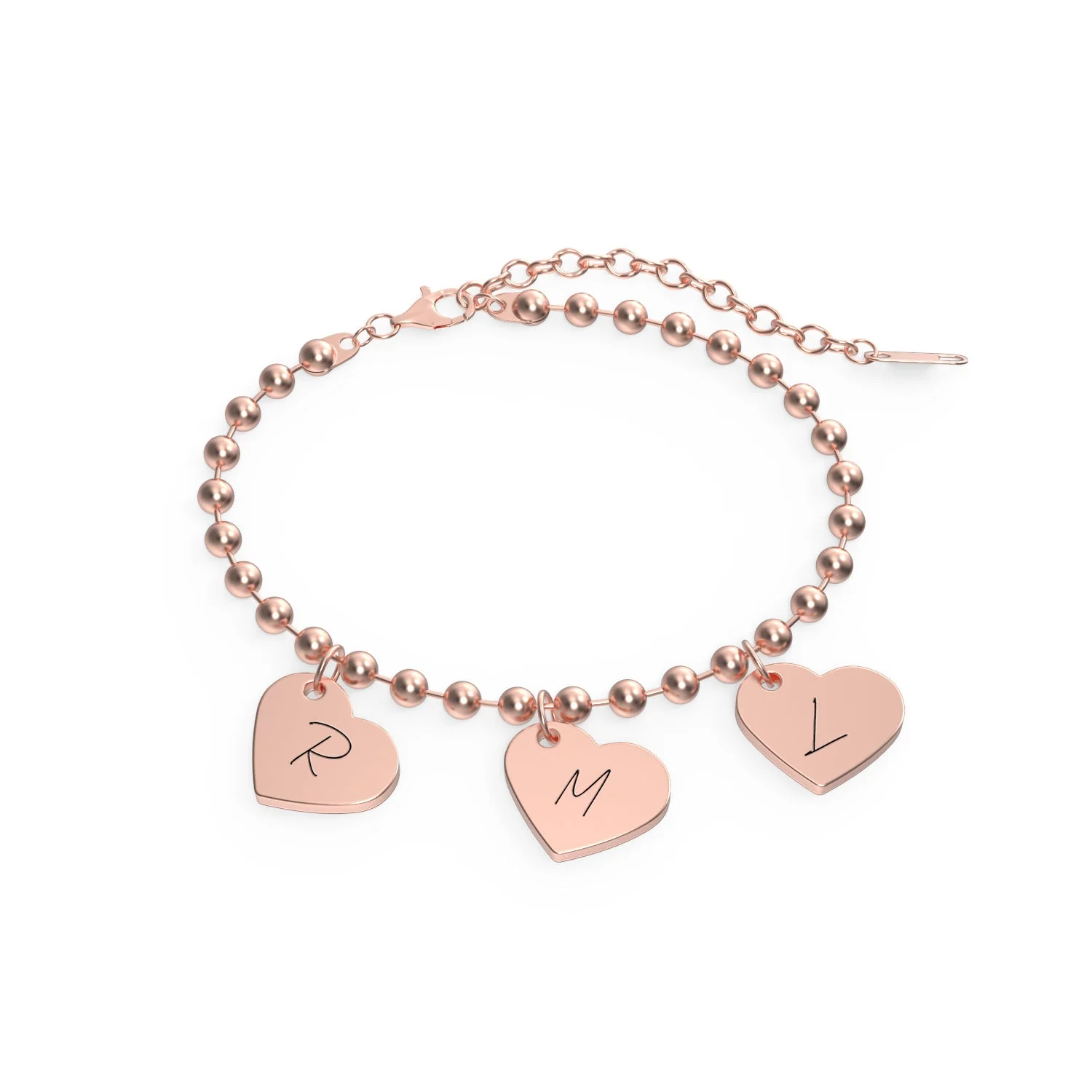 Personalized Letter Heart Charm Bracelet for Kids - Image 4